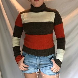 Red Brown, and White Sweater